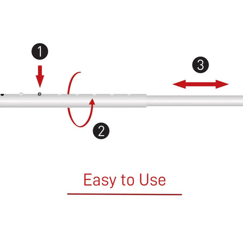 Instructions for adjusting 3 In 1 Door Security Bar And Barricade For Home Apartment Or Travel, highlighting easy setup steps.