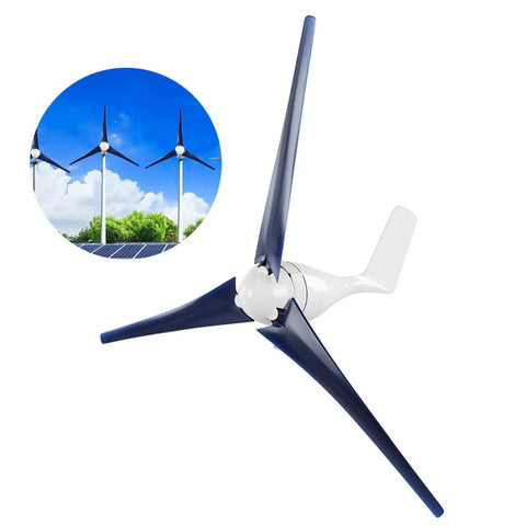 1200W Wind Turbine Kit For Marine And Home Power 3 Blade Generator System Blue 12V Easy Install Adjustable Voltage And Current
