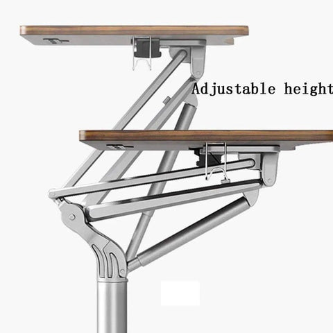 Slick Pneumatic Height Adjustable Sit Stand Mobile Laptop Desk Cart With Smooth As Butter Glide and Easy Assembly ergonomic workstation adjustable height mechanism.
