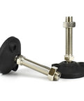 Heavy Duty Adjustable Leveling Feet For Cabinets Machinery Workbenches Tables And Shelving Units Swivel Levelers With Easy Height And Angle Adjustment For Stabilizing Heavy Equipment In Busy Workshop Settings, black nylon base and steel bolt