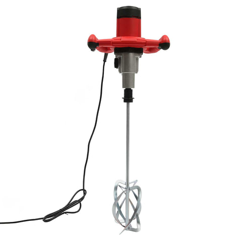 Front view of Beast 2800W Dual Paddle Electric Mortar Stirrer Handheld Concrete Cement Mixer with corded power cable.
