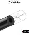Product size diagram of Durable 10-Foot Black Silicone Vacuum Hose With 1/4 Inch Inner Diameter, 3mm wall thickness, 10FT length