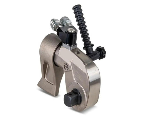 Heavy Duty Hydraulic Torque Wrench With 1 Inch Square Drive And Ergonomic Grip Delivers Rock Solid Power Up To 4373 Nm front view showcasing robust metal design.