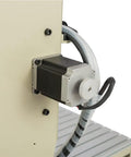 Close-up of the motor component of the Beefy 4 Axis USB CNC 6090 Router Ball Screw Milling Machine Engraver