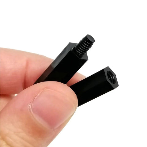 Non Conductive Black Nylon Hex Spacers Set For DIY Drone Builds And Electronics, Insulated M2 M2.5 M3 M4 Hex Pillar Standoffs, Spacer Columns, Nuts And Washers, 850 Piece Kit For Quadcopters And Circuit Boards; black nylon hex standoffs