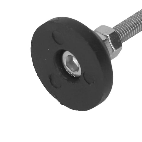 Close-up of Two Pack Adjustable Furniture Leveling Feet With Swivel Rubber Glides, Threaded M6 Mounts, 50mm Height