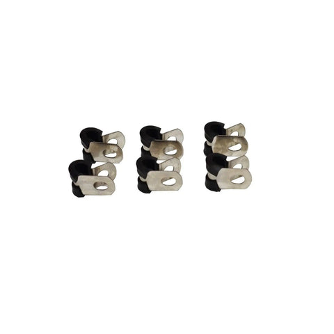 Badass Stainless Steel Brake Line Clips With Durable Neoprene Cushions, 10 piece set, securing cables and brake lines.