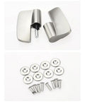 Heavy Duty 304 Stainless Steel Two Piece Automatic Closing Glass Shower Hinges With Brushed Finish Detachable Design and screws.