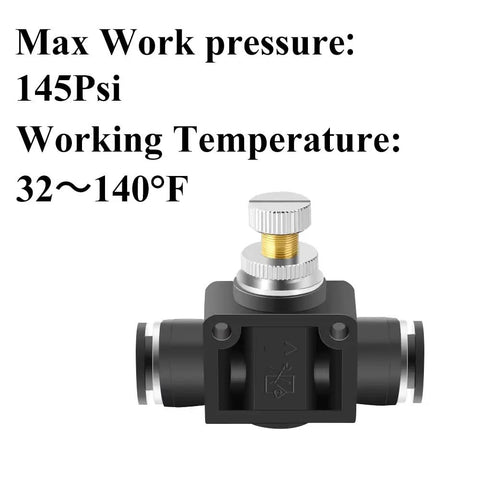 Pro Grade No Hassle 3/8 Inch Quick Connect Air Flow Control Valve With One Touch Install Fitting And Precision Speed Controller Straight Coupler For Shop Air Heavy Duty Copper Build Pack Of Five