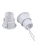 Recessed Magnetic Door Switch And Window Sensor Normally Closed Reed Contact White Abs Body Lightweight Two Point Four Gauge Cable Five Piece Set showing two NC reed sensors with white ABS bodies.
