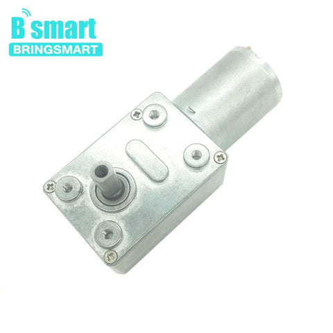 BRINGSMART JGY-370 12V DC worm gear motor with metal gearbox and output shaft