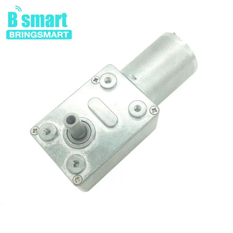 12V DC Worm Gear Motor 3 RPM High Torque 25kgcm All Metal Gears Self Locking Reversible Micro Gear Motor JGY-370 angled view