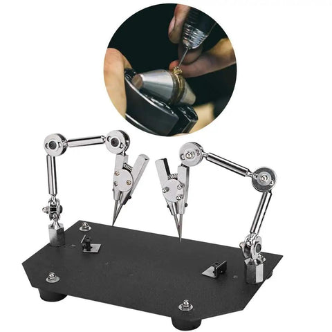 Heavy Duty Adjustable Angle Welding Work Clip Holds Third Hand Steady For Soldering Jewelry Making Microelectronics And Model Projects Without Slip Ups on a sturdy base.
