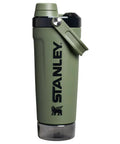 Rock Solid Leakproof Shaker Bottle With Connected Hinge Cap And Fast Flow Spout Built Tough For Gym Sessions And Trail Runs 20 Oz Tritan Protein Mixer That Truly Slaps Mixing Your Favorite Powders in green with a sturdy design.