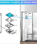 Freezer Glass Shelf Replacement 2 Pack Replaces WRS571CIHZ04 Refrigerator Freezer Shelf Durable Tempered Glass Easy Install diagram