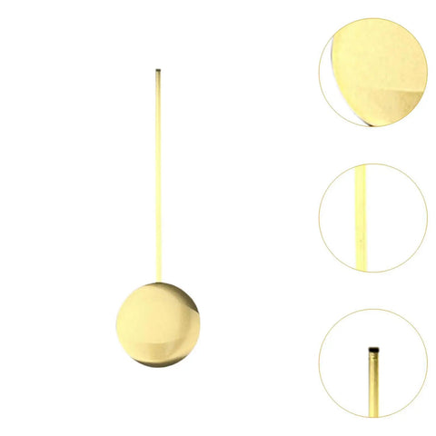 Gold metal pendulum replacement part for wall clocks vintage style DIY craft supply, 22cm, detailed close-up view