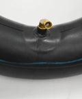 Close-up of valve on Beefy 8 Inch Wheelbarrow Tire With Inner Tube 3.25 3.00-8 4PR 25 PSI Max Fits Wheelbarrows Hand Trucks Tool Carts Garden Carts Tubed Tire Set For Heavy Duty Jobs