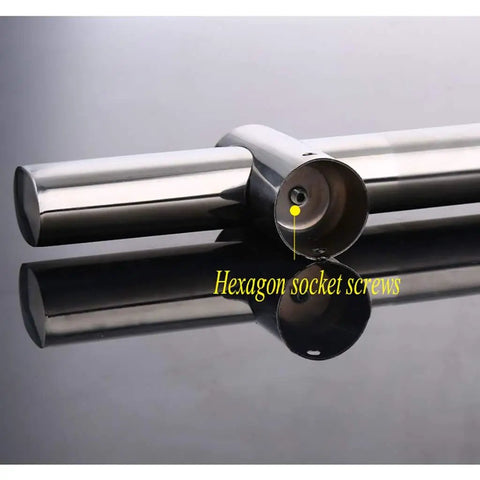 Heavy Duty Stainless Steel Door Handle Set With Adjustable Hole Spacing Modern Pull Push Bar For Sliding Doors Ideal For Bathroom Showers Kitchen Cabinets Wardrobes And Glass Doors 500mm Length, 304 stainless pair with hexagon socket screws