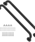 2 Pack 24 Inch Anti Slip Shower Grab Bar With Oil Rubbed Black 1.25 Inch Knurled Easy Grip Safety Hand Rail, mounting hardware