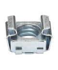 Twenty Pack Square Snap In Cage Nuts With 3 8 Inch Threading Heavy Zinc Coated Steel Hardware close-up view of cage nut.