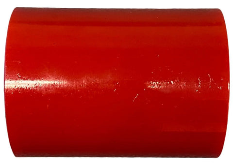Side view of red Beefy Poly Load Pallet Jack Wheels With Bearings, 2.75 Inch Diameter By 3.75 Inch Wide, 6204 Bearings, 3/4 Inch Axle