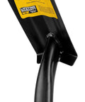 Close-up of the TruPro California Trenching Shovel with 4 inch 13 gauge steel blade, showing the V angled head for soil penetration.
