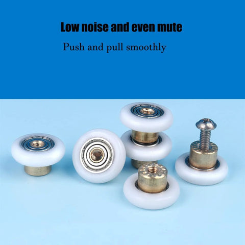 Six Pcs Shower Door Rollers With Copper Core And POM Wheels, Stainless Steel Screws, Replacement Part For Glass Shower Doors