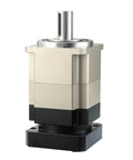 Top Shelf Helical Gear Planetary Gearbox Reducer Offers Dead Nuts Tight Five Arcmin Precision And Quick 15 To 100 Speed Reduction For 90ST 750W Ac Servo Motors Paired With 16Mm Input Shaft, angular view.