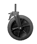Heavy Duty 7 Inch Cart Wheel With Bearing And Frame, side view, all-terrain rugged rubber, universal fit, impact resistant