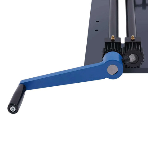 Close-up of manual crank on Workhorse Bead Roller Machine With 12 Inch Gear Drive Bench 6 Die Set Manual Bead Rolling Bender Slip Rollers