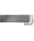 Premium Transmission Oil Cooler For Cadillac SrX 2004-2008 And Sts 2005-2011. Rock Solid Build To Keep Your Engine Cool And Performin Like New Without Any Drama Or Overheating Issues On The Road.. silver finned transmission oil cooler with mounting bracket