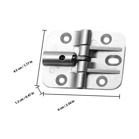 Folding table hinge in zinc alloy with adjustable torque and self-locking L-bracket for 90° positioning