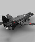 One Thirty-Fifth Scale Su-47 Berkut Fighter Jet Building Blocks Kit With Sticker MOC Military Model by Handsolo, rear view