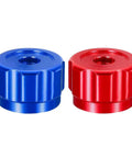 2 Pack Round Wheel Handle Made Of Aluminum Alloy For Refrigeration Gauges And HVAC Control Valves Easy Grip Knobs, blue and red
