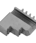 Precision Tuned Three Piece K1180 Self Centering Three Jaw Lathe Chuck Set For Metal Machining And Woodworking Shops close-up of durable steel jaw.