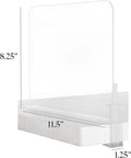 Acrylic Closet Shelf Dividers 8 Pack Clear Organizer for Purses and Sweaters Keeps Your Closet Neat and Accessible, shown with dimensions.