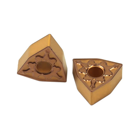 Two WNMG080408-T9125 cutting inserts for Rock Solid Indexable Carbide Lathe Tool for CNC Machining Steel and Stainless.