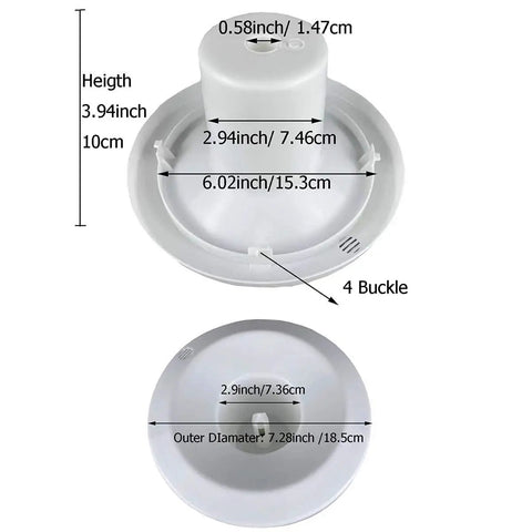 Water Dispenser Replacement Parts Smart Seat Water Guard Assembly for Water Coolers Durable Plastic with Four Bayonets Easy Install Secure Fit Leak and Spill Prevention Shield for Messes Fits Most Dispensers and Barrels Budget Friendly Accessory with dimensional details