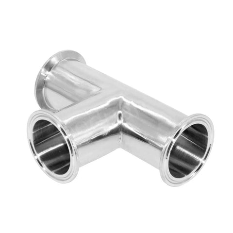 Beduan 1.5-inch tri-clamp 3-way sanitary tee, 304 stainless steel, 38mm pipe OD
