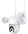 2K 3MP Outdoor WiFi Floodlight Security Camera With PTZ, all weather build, motion activated spotlight, color night vision.
