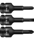 Top Notch Izytoinda Manual 3/8 Drive Slotted Bit Socket Set Made From Tough Alloy Steel For Super Fast Workshop Repairs And Daily DIY Fixes With Ph2 Sl5 Pz2 Bits That Grip Like A Charm. 3-piece alloy steel 3/8 drive bit sockets PH2 SL5 PZ2