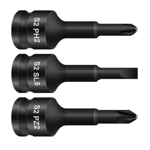 Top Notch Izytoinda Manual 3/8 Drive Slotted Bit Socket Set Made From Tough Alloy Steel For Super Fast Workshop Repairs And Daily DIY Fixes With Ph2 Sl5 Pz2 Bits That Grip Like A Charm. 3-piece alloy steel 3/8 drive bit sockets PH2 SL5 PZ2