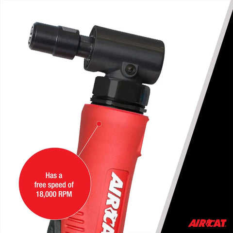 Industrial Grade Pneumatic Angle Die Grinder Dropping A Solid 18000 Rpm Kick With A Dead Easy Feather Trigger and Quiet Tuned Exhaust, featuring compact design.