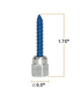 Hang Threaded Rod Anchor For Concrete And Steel With Zinc Finish Fits One Half Inch Rod And Five Sixteenths Inch Screw Length One And Three Quarter Inches Pack Of 25, blue screw with dimensions