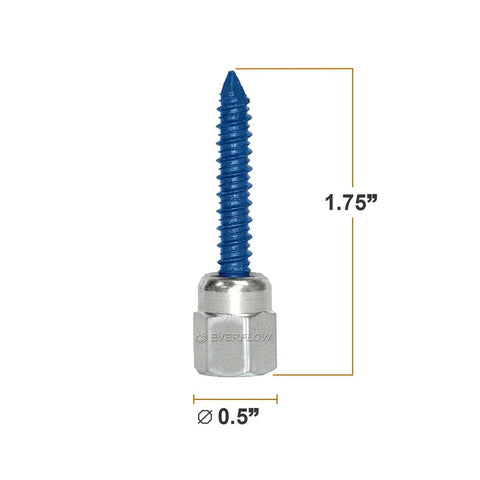 Hang Threaded Rod Anchor For Concrete And Steel With Zinc Finish Fits One Half Inch Rod And Five Sixteenths Inch Screw Length One And Three Quarter Inches Pack Of 25, blue screw with dimensions