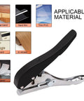 Heavy Duty Hole Punch Set Five Sixteenth Inch Eight Millimeter With Countersink Drill, showing materials like edge band, paper, veneer