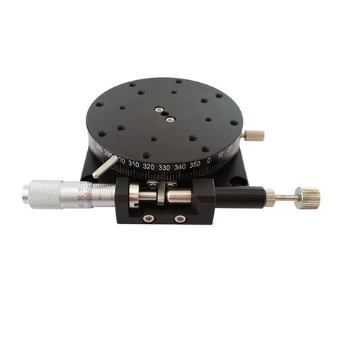 Motorized Rotary Positioning Stage PT-R100 Precision Fine-Tuning Slide Table 100mm with worm gear drive, side view