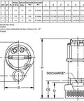 Diagram of Badass 1 HP Submersible Drain Sump Utility Pump with dimensions, voltage, and part specifications.