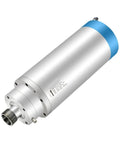 Badass 5.5Kw Cnc Spindle Motor With Snappy Er32 Mount For Stone Carving And Router Milling Featuring Slick Water Cooling And Four Precision Sealed Bearings For Serious Cutting Performance, silver and blue design
