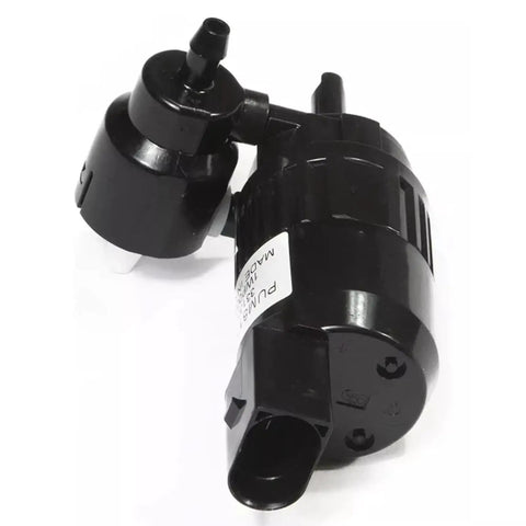 Heavy Duty Front Windshield Washer Pump With Hella Durable Motor For Chevy Bolt Euv Suburban Tahoe Ev No Fuss Reinstallation Auto Replacement Kit Genuine Oem Spec side view showing motor and inlet.